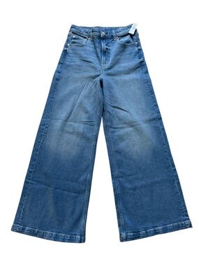 Gap High Rise Stride Wide Leg Jeans Womens 27P Light Indigo Low Stretch NWT